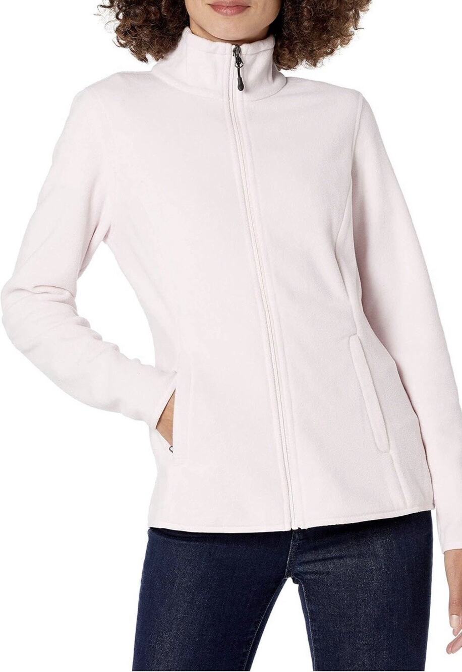 Amazon Essentials Women's Full-Zip Polar Fleece Jacket - Light Pink, Medium